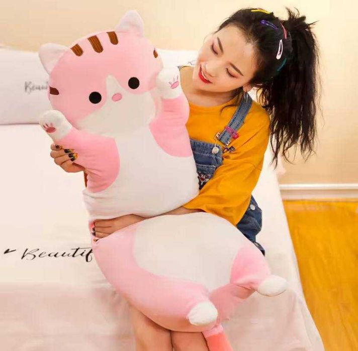 Іграшка для дітей Кіт Батон 85 см, Обіймашка подушка Кіт Батон Сірий