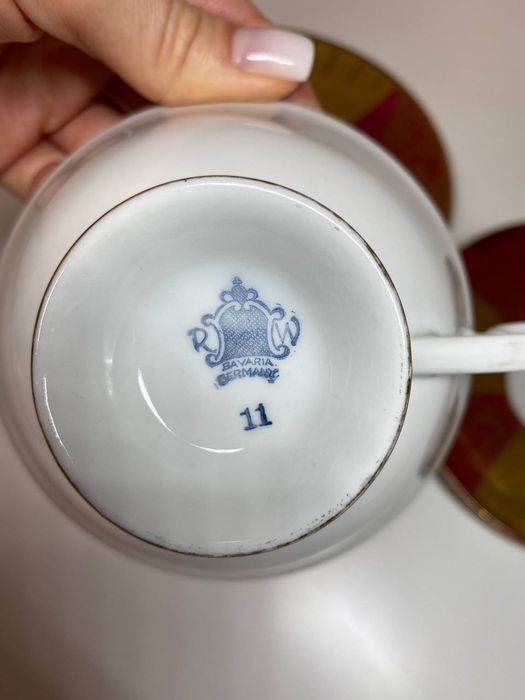 Фарфоровый набор Баварского производства чайное трио (Германия).