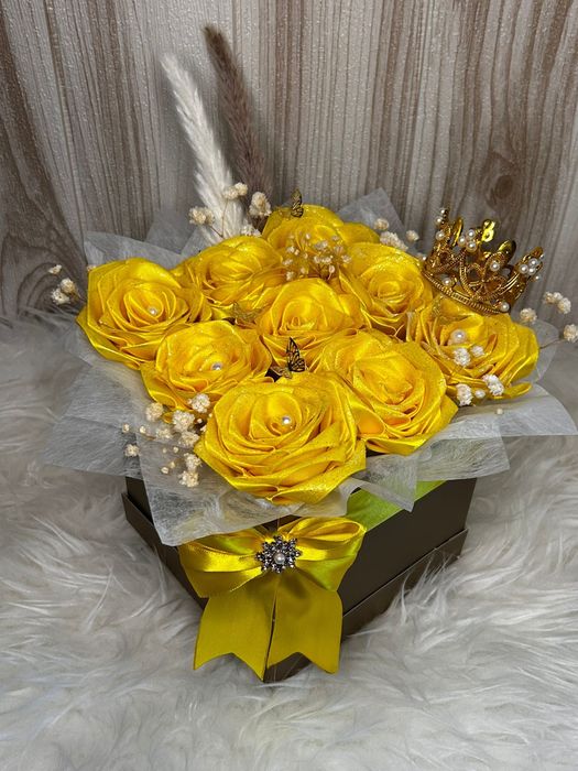 Buquê artesanal em fita de cetim