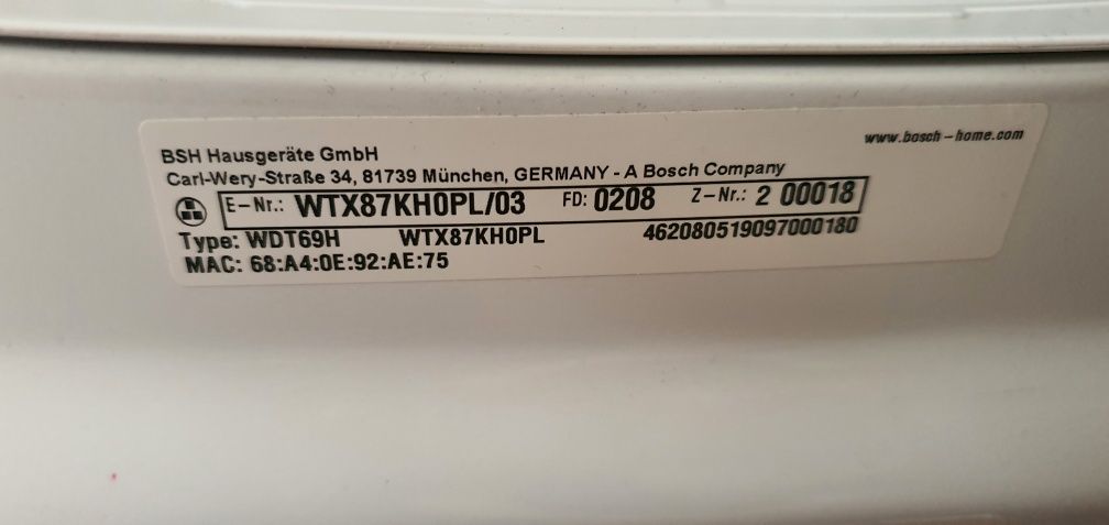 WTX87KH0PL Suszarka z pompą ciepła AutoClean