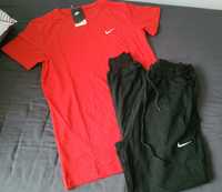 Komplety męskie spodnie plus koszulka logo wyszywane Nike łyżwa