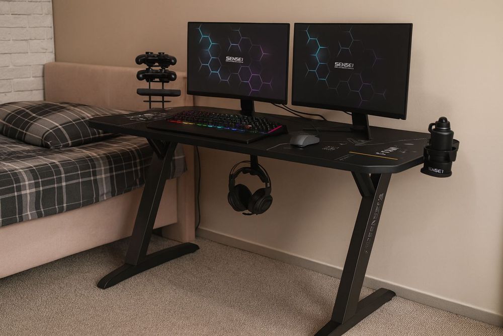 Biurko Komputerowe Gamingowe Do Komputera Akcesoria Gratis 140x60x75