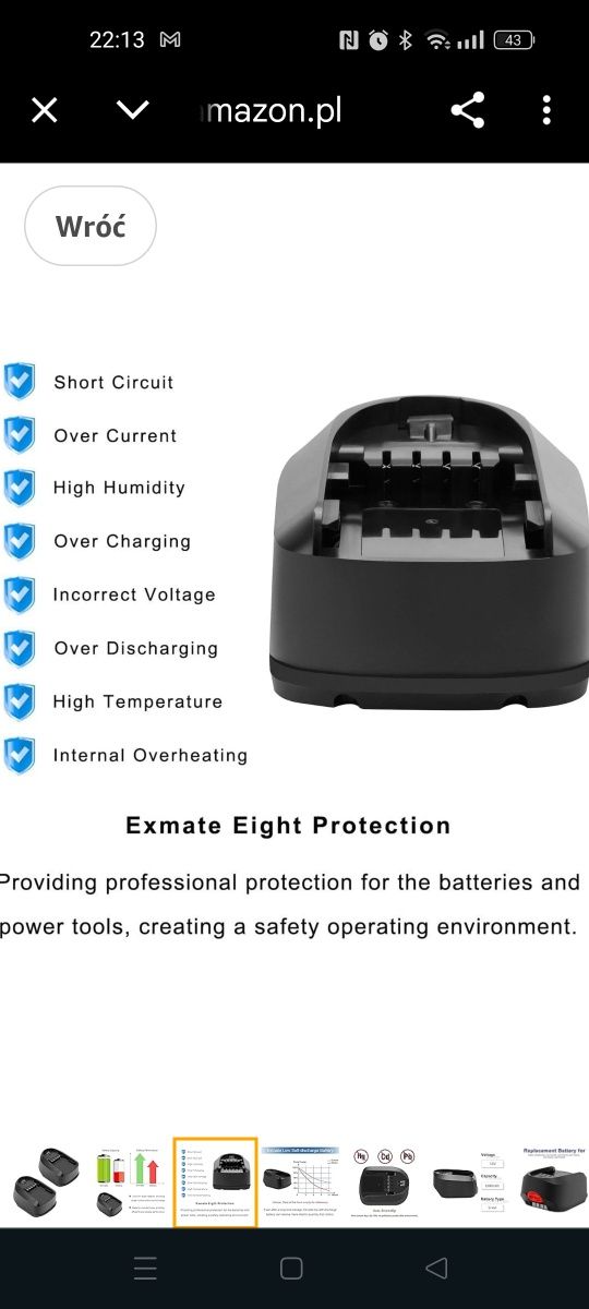 Exmate 18 V 2,5 Ah akumulator do Bosch