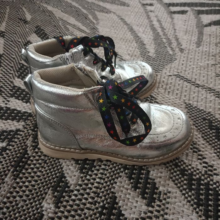 Botki, trzewiki jesienne, srebrne Minoti rozmiar 29