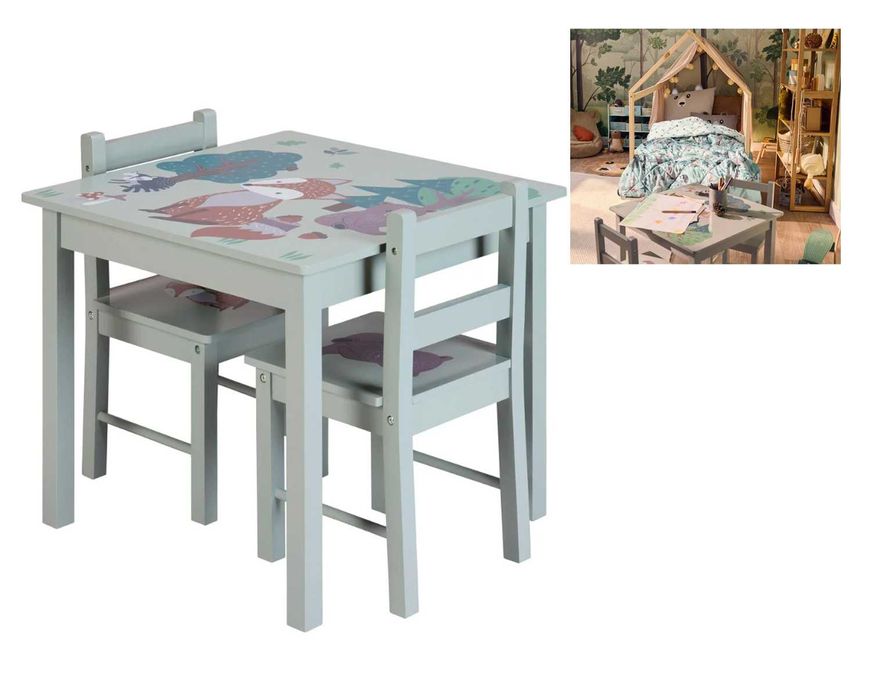 Mebelki dla dzieci meble Leśne zwierzęta stolik 2krzesła zestaw DREWNO