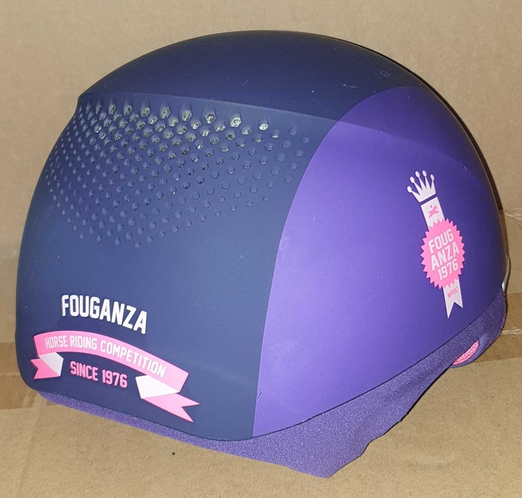 Kask do jazdy konnej toczek dla dziewczynki Fouganza Safety Violet