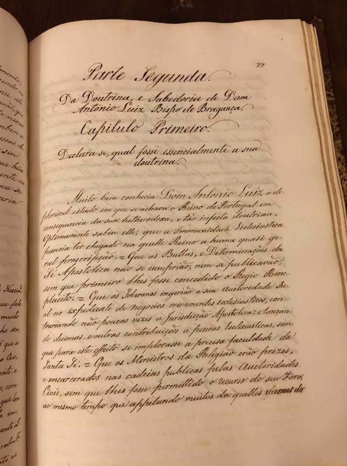 Livro Manuscrito de 1845 - Vida de D. António Luís da Veiga C. Camara