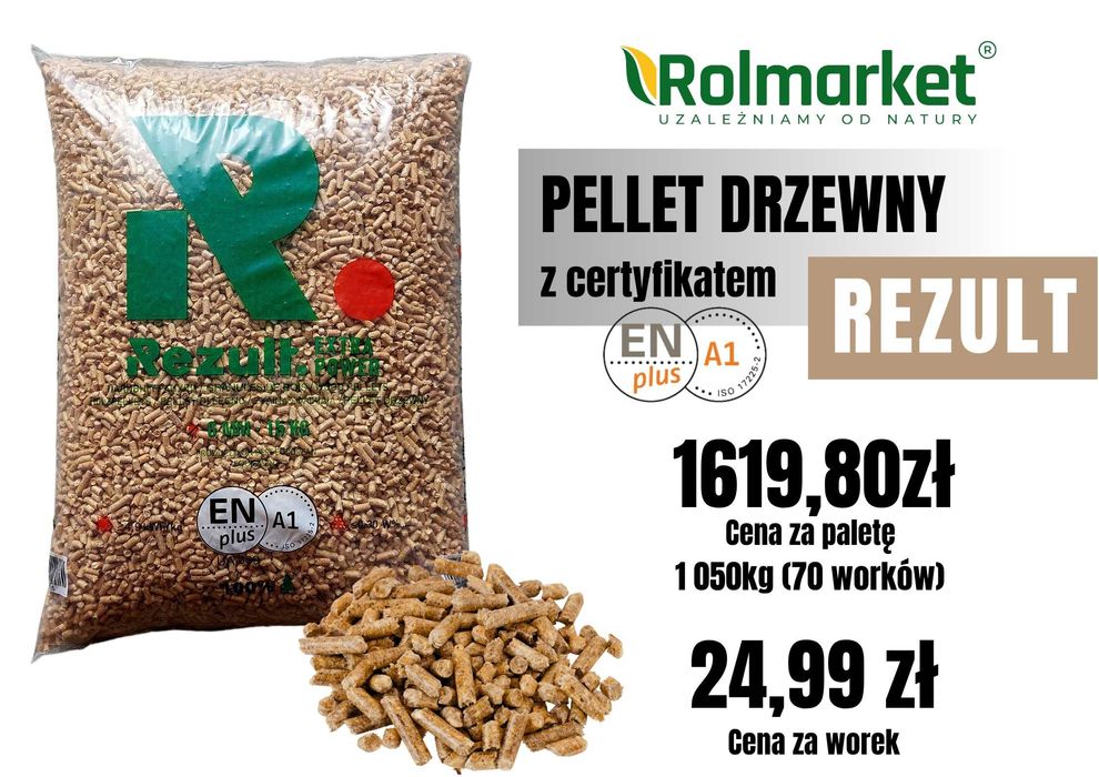 PELLET Drzewny REZULT A1 EN z CERTYFIKATEM pelet drewniany Płock