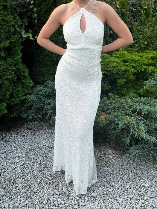 Suknia ślubna syrena koronkowa David’s Bridal, r.38/40 dla wysokich