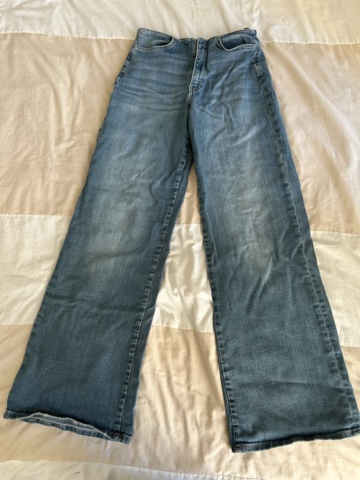 Jeansy dzwony niebieskie zara s