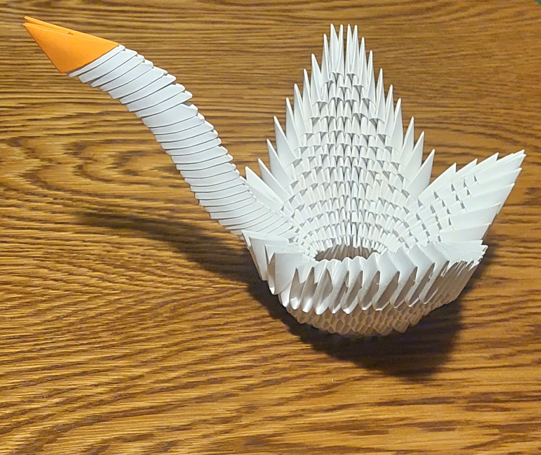 Łabędź origami handemade