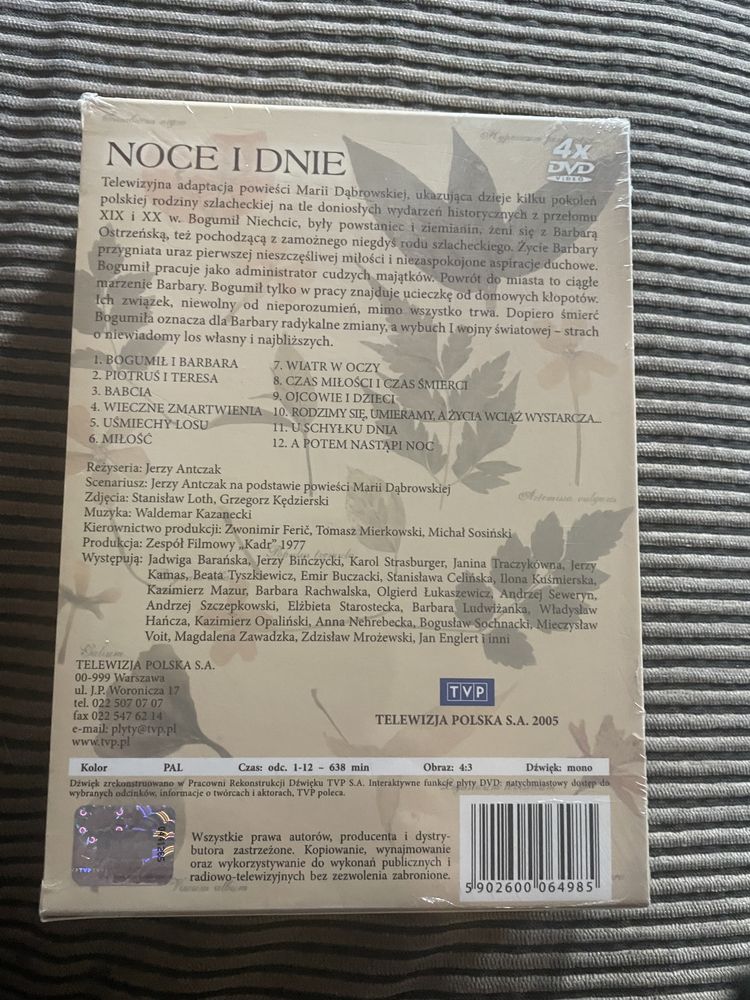 Noce i Dnie kolekcja dvd nowe, w folii