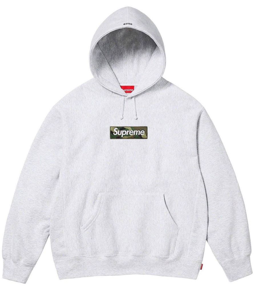 Новая Худи Supreme Box Logo Hooded Sweatshirt Ash Grey Hoodie Оригинал