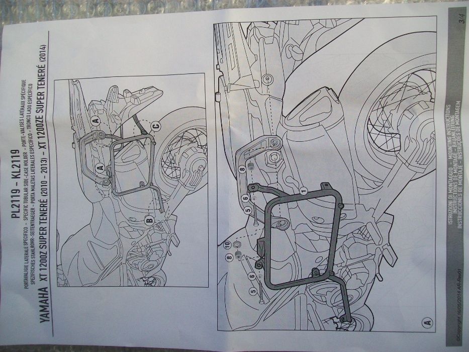 PL2119 GIVI stelaż bocz. YAMAHA XT1200Z Super Teneré (10>20) ZE(14>20)