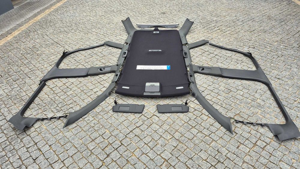 AUDI A4 B6/B7 AVANT-Teto Completo C/TODOS ACESSÓRIOS E PILARES PRETOS