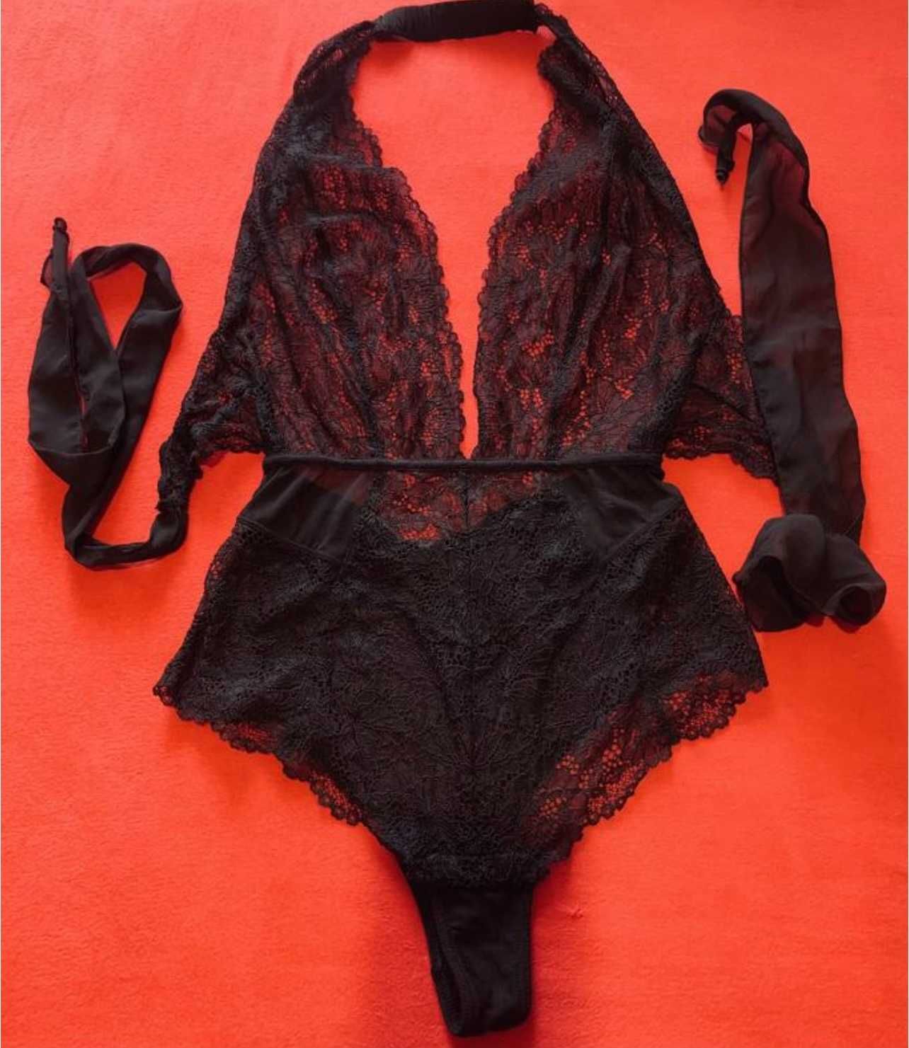 Шикарное ажурное cексуальное кружевное боди H&M как новое S/M