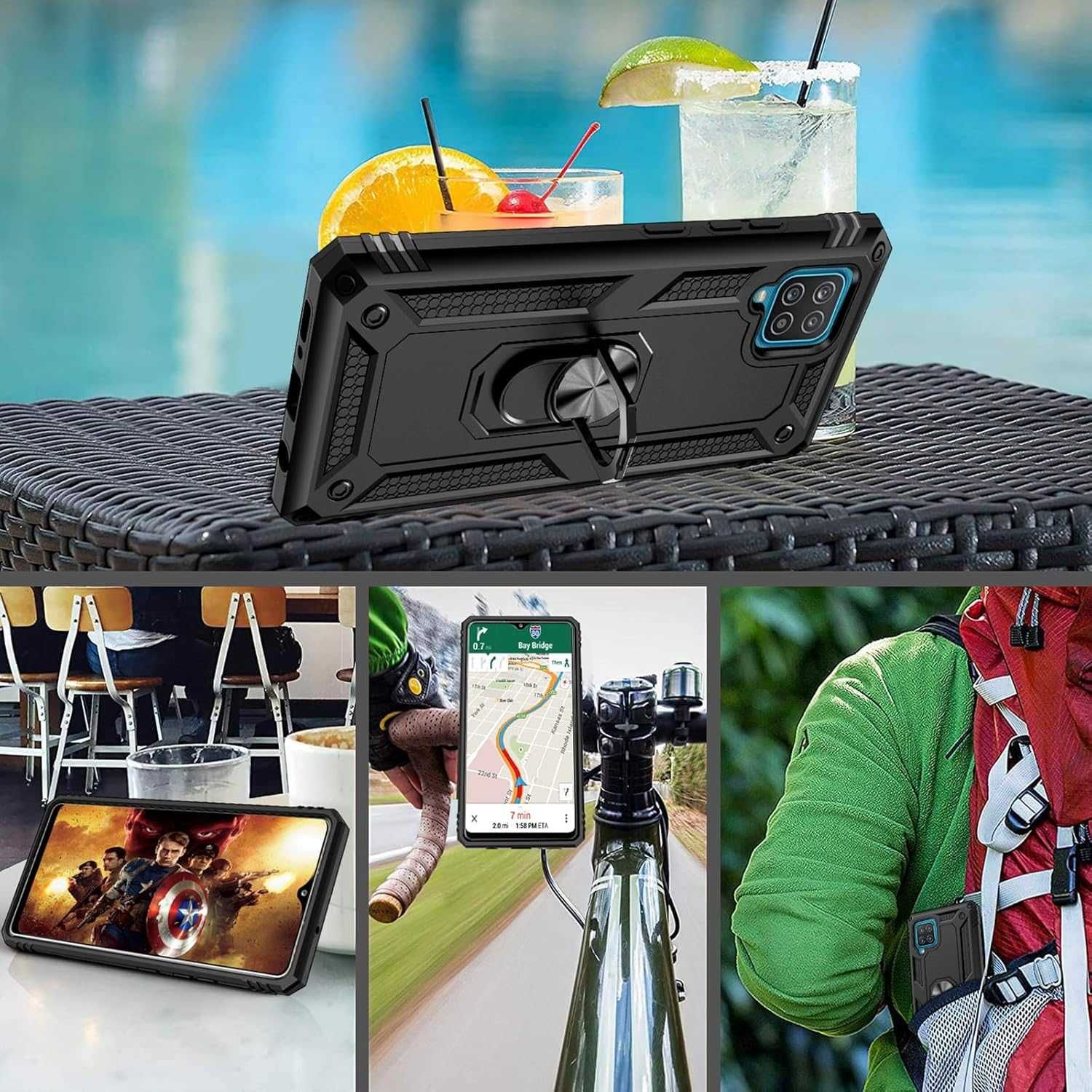 Etui na telefon komórkowy z Samsung Galaxy A12/M12, folią pancerną spp