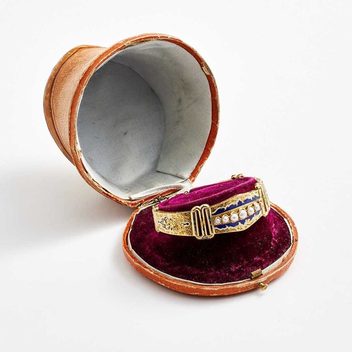 Złota bransoletka z poczatku XIX wieku. 36g. 18 karatowe złoto.