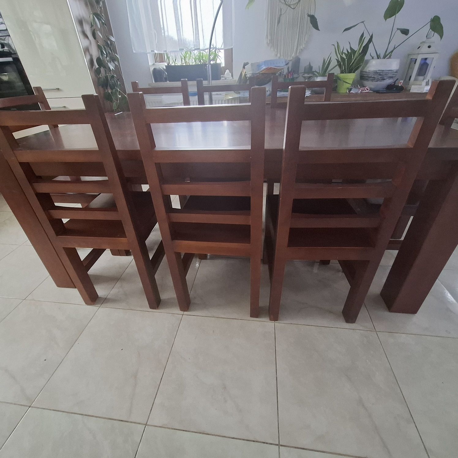 Stół dębowy +8 krzeseł +ławka.