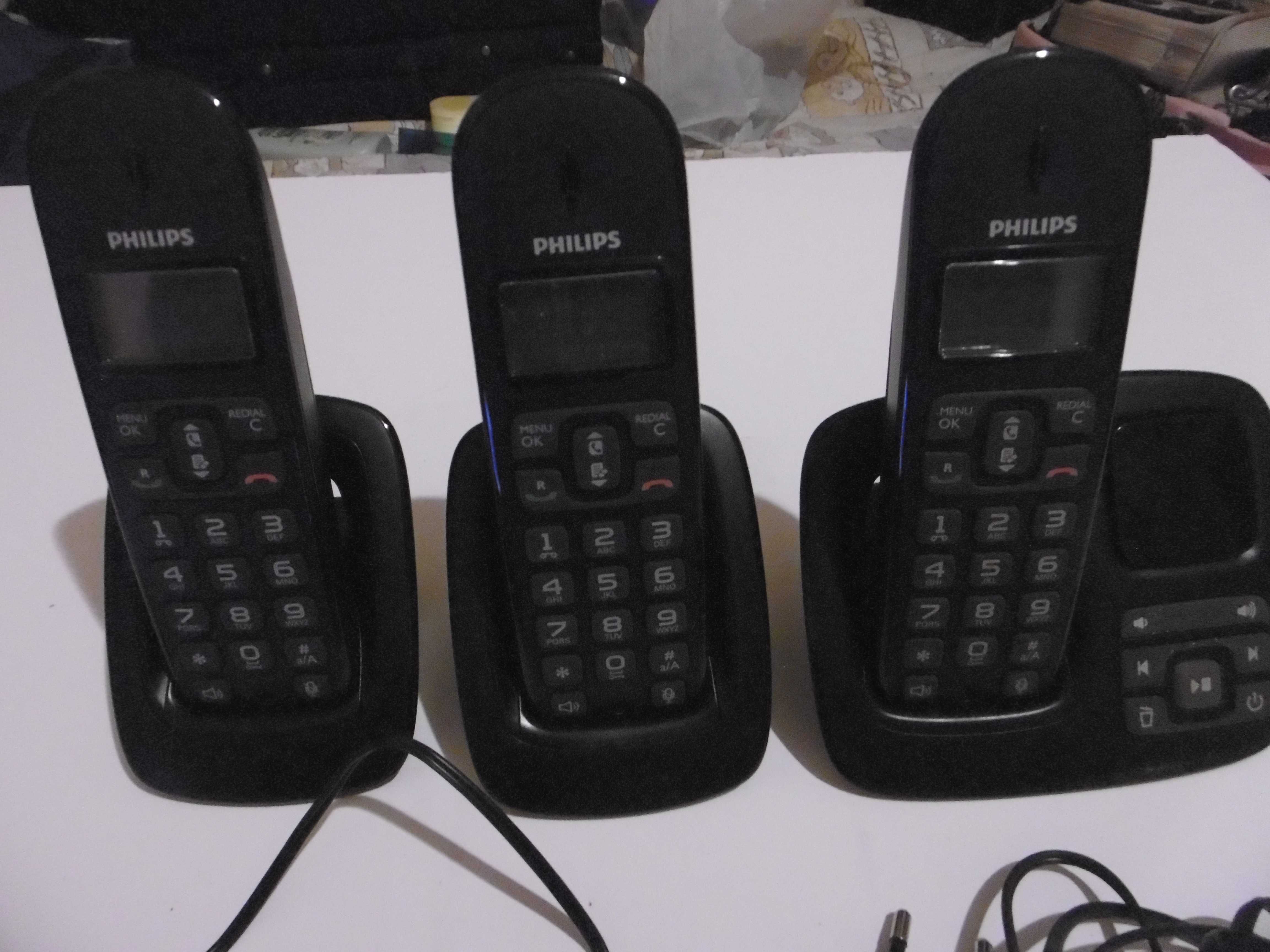 Telefon Stacjonarny Philips Fabrycznie Nowy Bezprzewodowy 3 Słuchawki