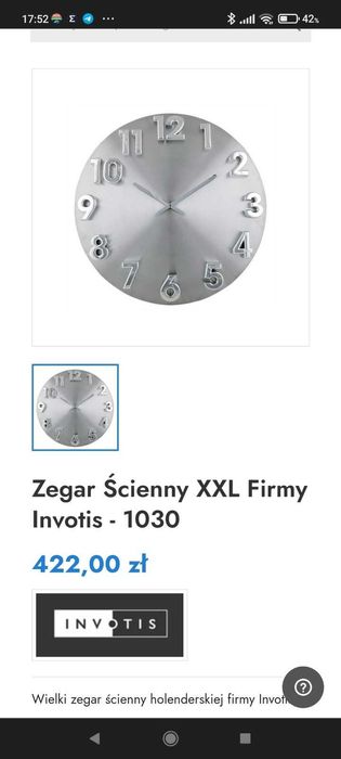 Часы большие настенные INVOTIS годинник диаметр 60 см