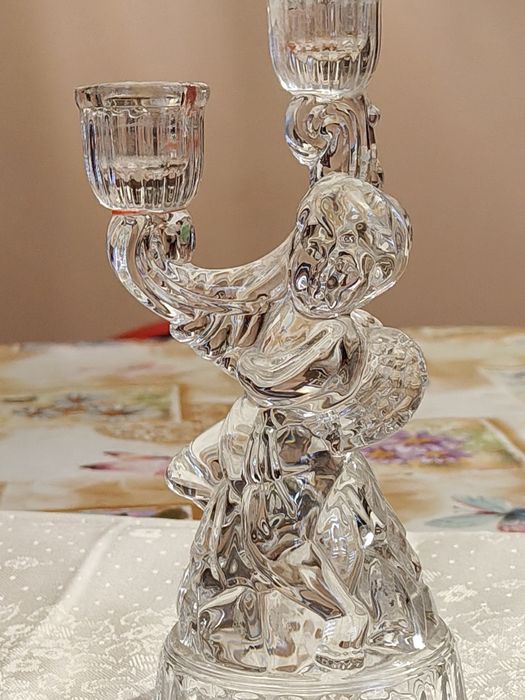 Świecznik szklany Art-deco