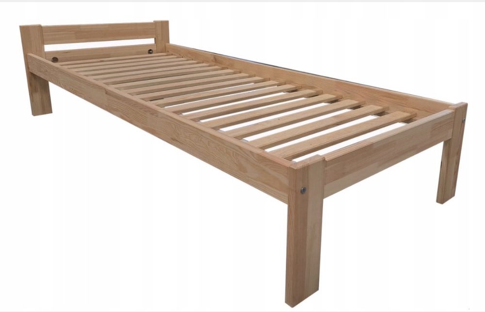 Łóżko sosnowe 90x200cm + stelaż i materac