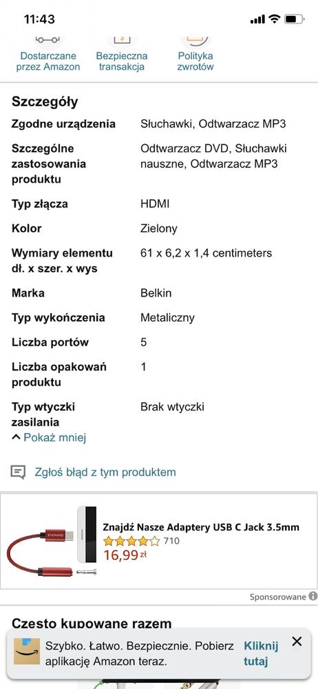 Rozdzielacz do słuchawek na 5 wejść