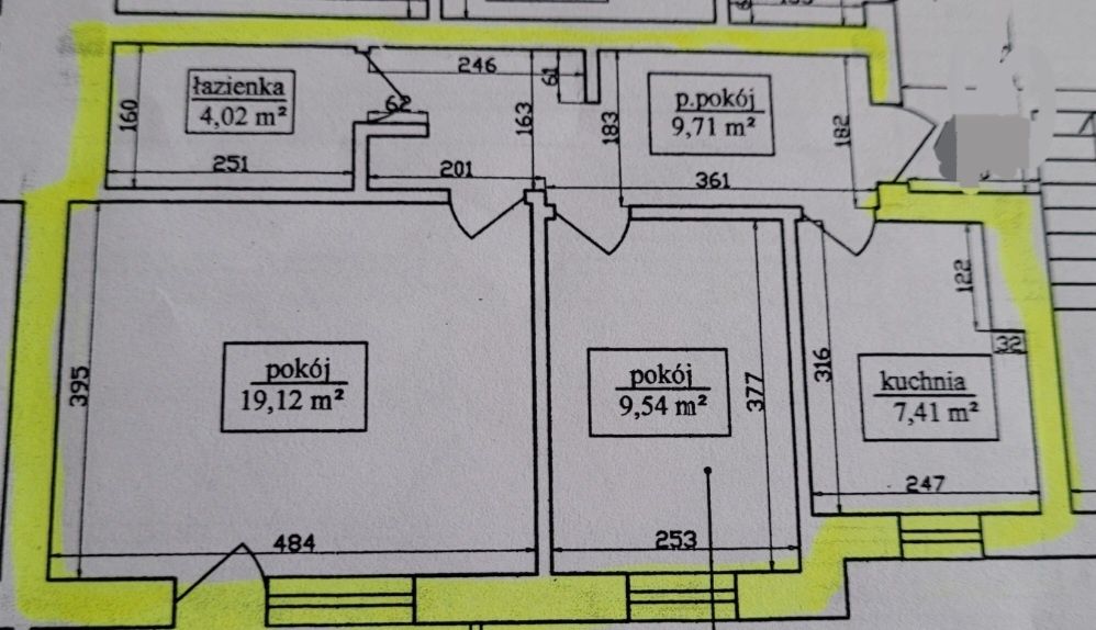Mieszkanie 49.8 mkw 2 pokoje + osobna kuchnia