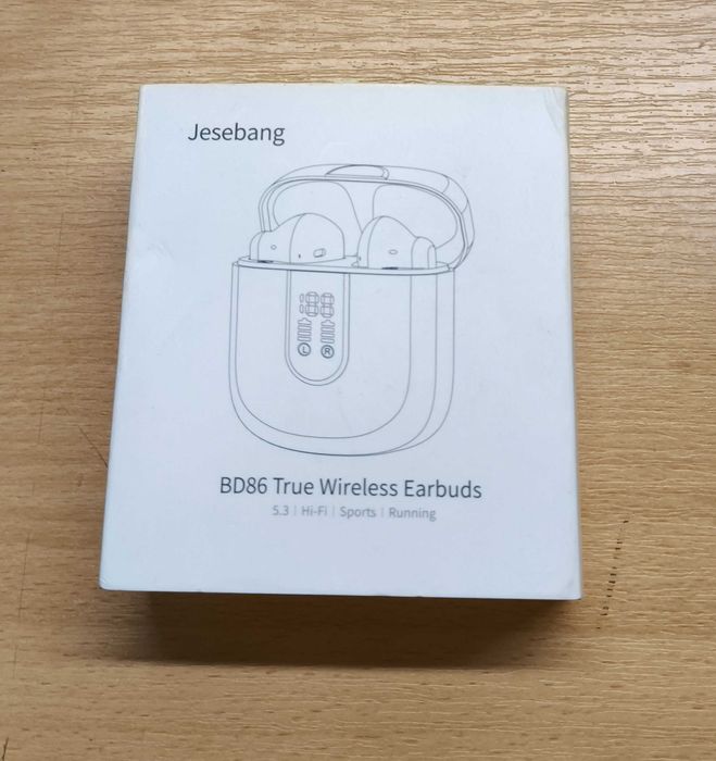 Jesebang Słuchawki douszne Bluetooth 5.3 mikrofonem HD białe [2296]
