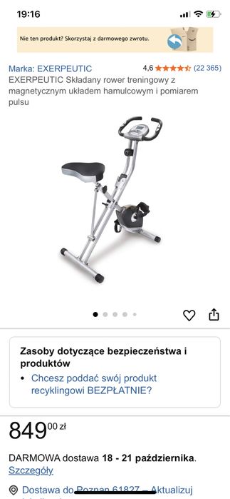 Rowerek stacjonarny składany