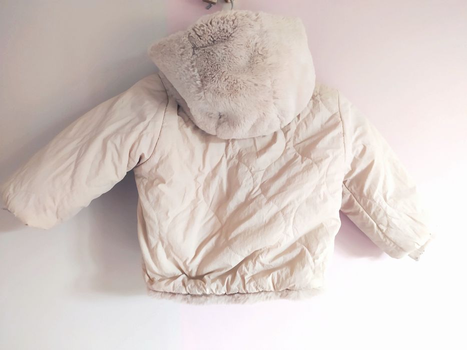 Śliczna pufferka, kurtka jesień/zima r. 92/98 beżowa