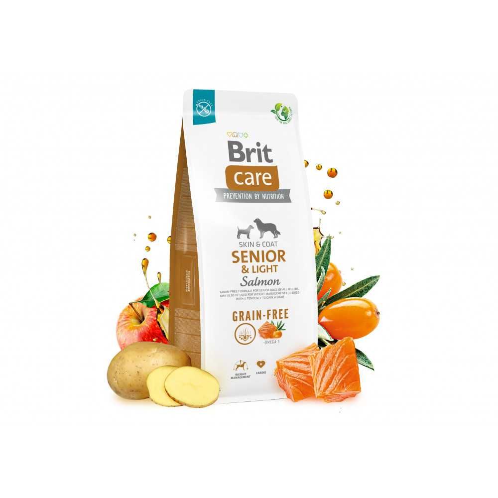 Brit Care Dog GF Senior Light Корм для стареющих собак лосось 3кг,12кг
