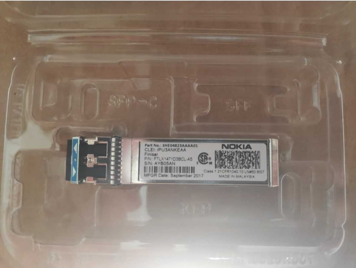 SFP Nokia/Alcatel-Lucent 3HE04823AAAA01 FTLX1471D3BCL-A5 Novo