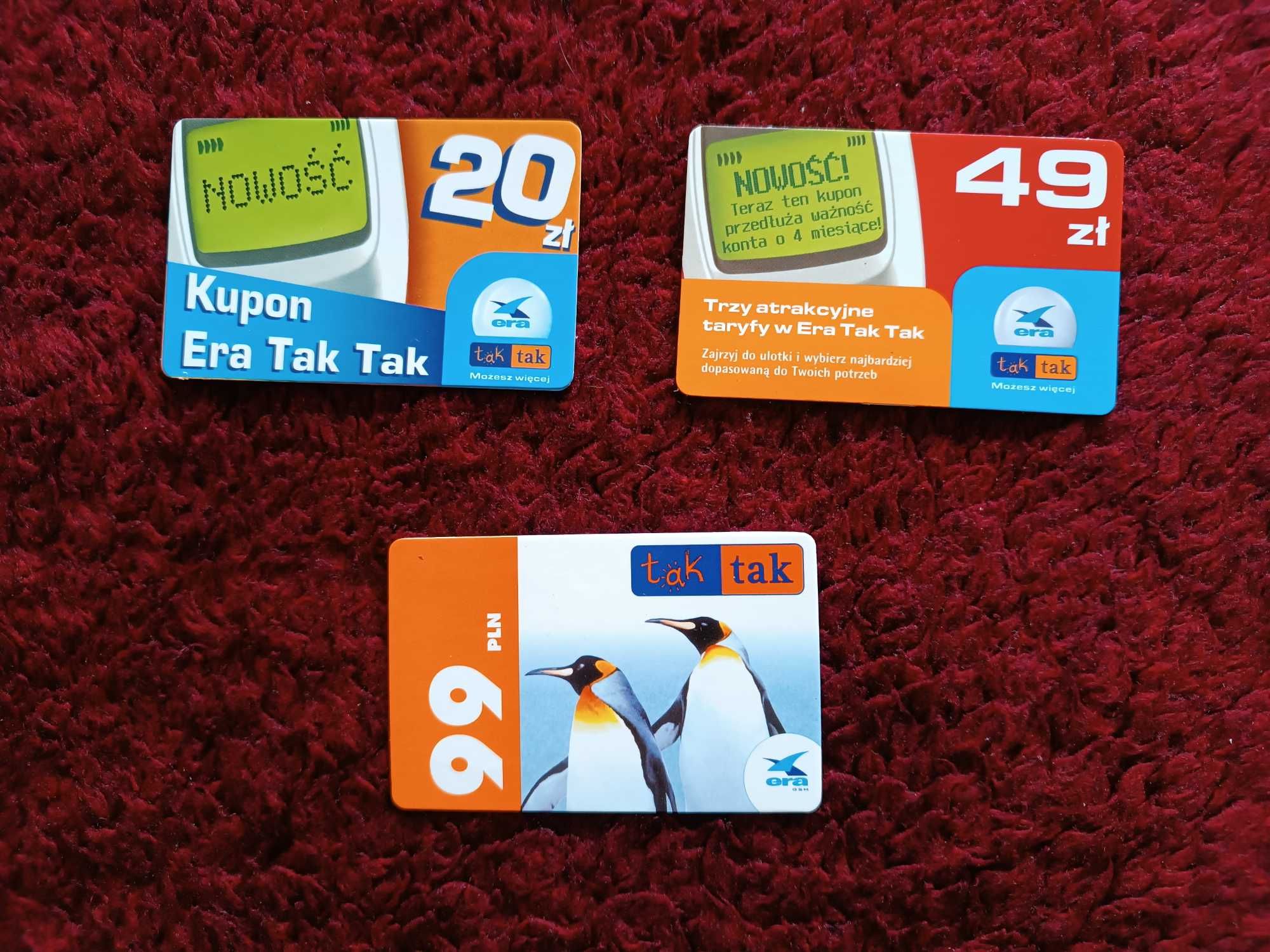 Karty zdrapki. Era TAK TAK. T-Mobile.