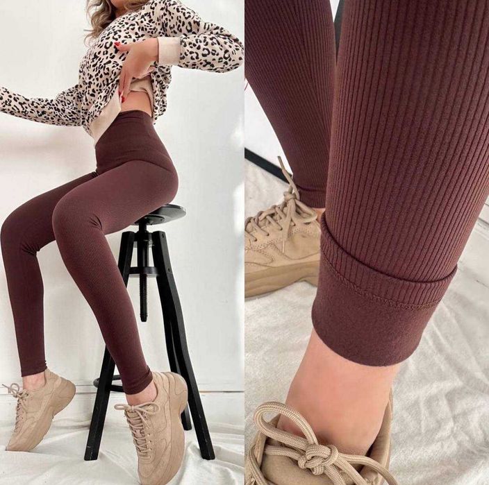 Жіночі теплі лосіни в рубчик на флісі теплые лосины на флисе лосини