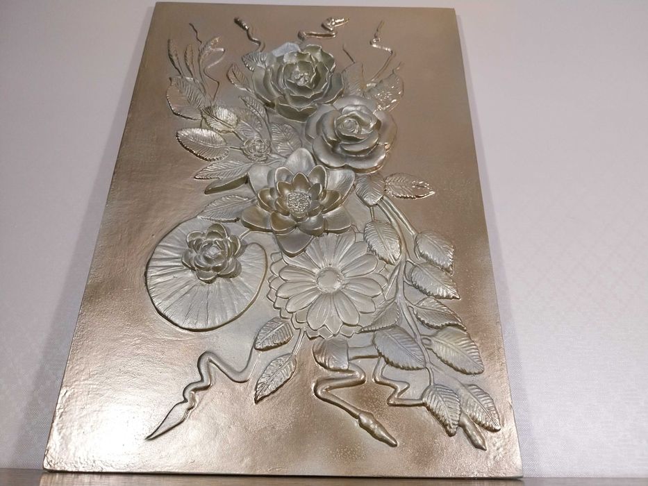 Obraz 3D – kwiaty w stylu klasycznym – dekoracja ścienna