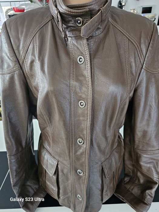 Prawie nowa kurtka skórzana damska 42