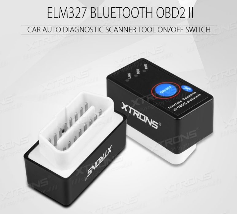 Interface de Diagnóstico Bluetooth OBD2 Xtrons com botão On/Off