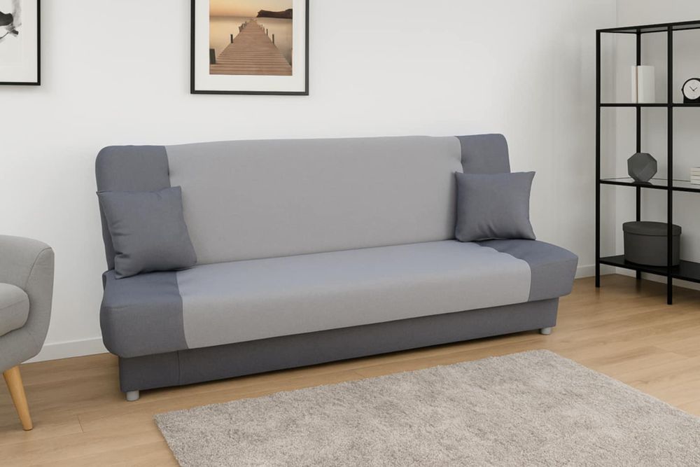 Narożnik z funkcją spania i pojemnikiem na pościel