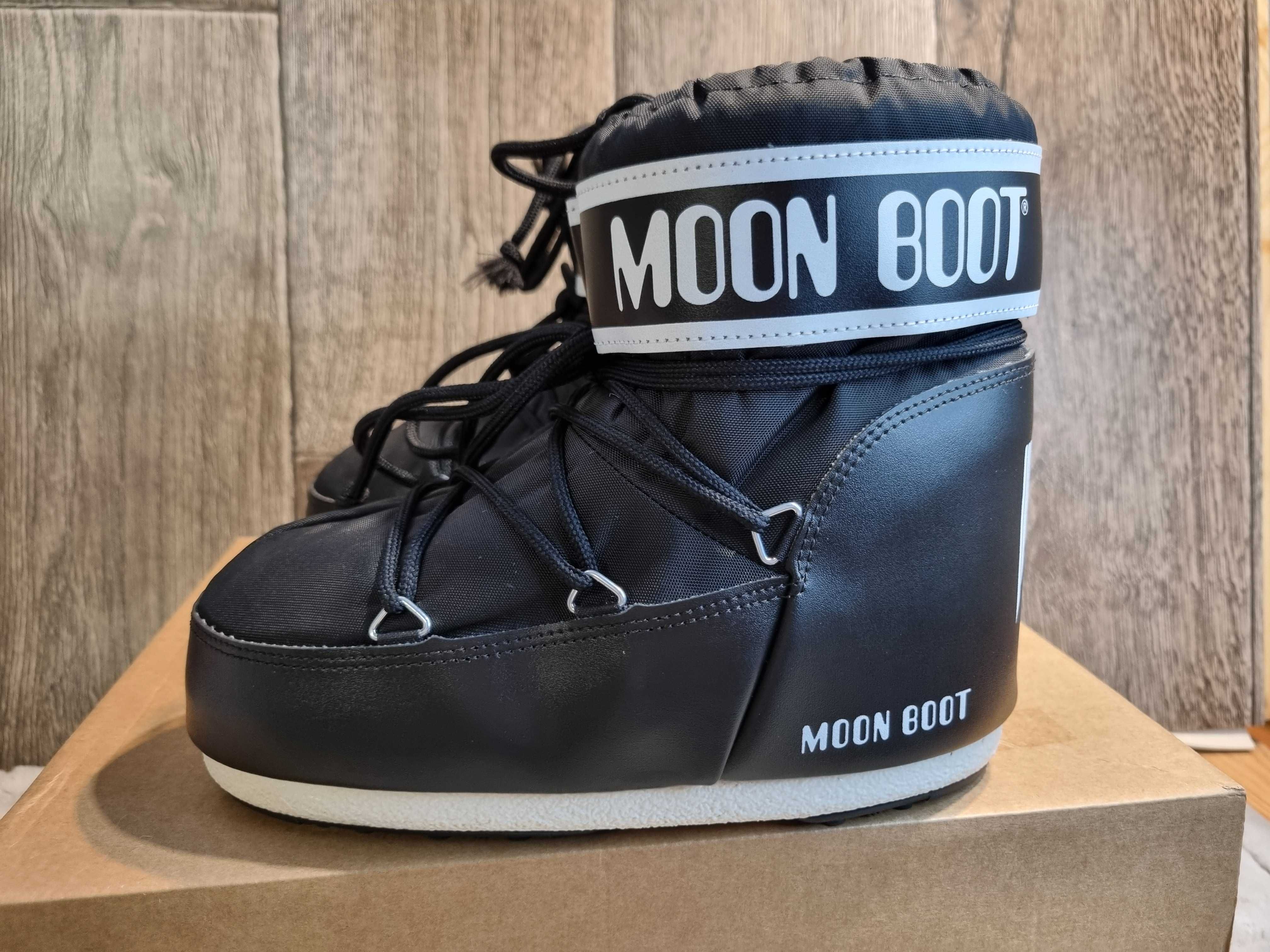 Czarne botki, śniegowce Moon Boot Icon Low Nylon 36-38