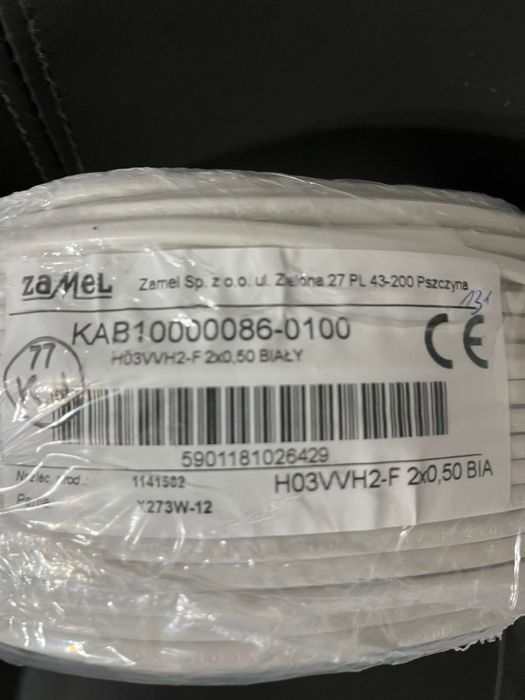 Zamel kabel h03vvh2-f 2x 0.5 biały