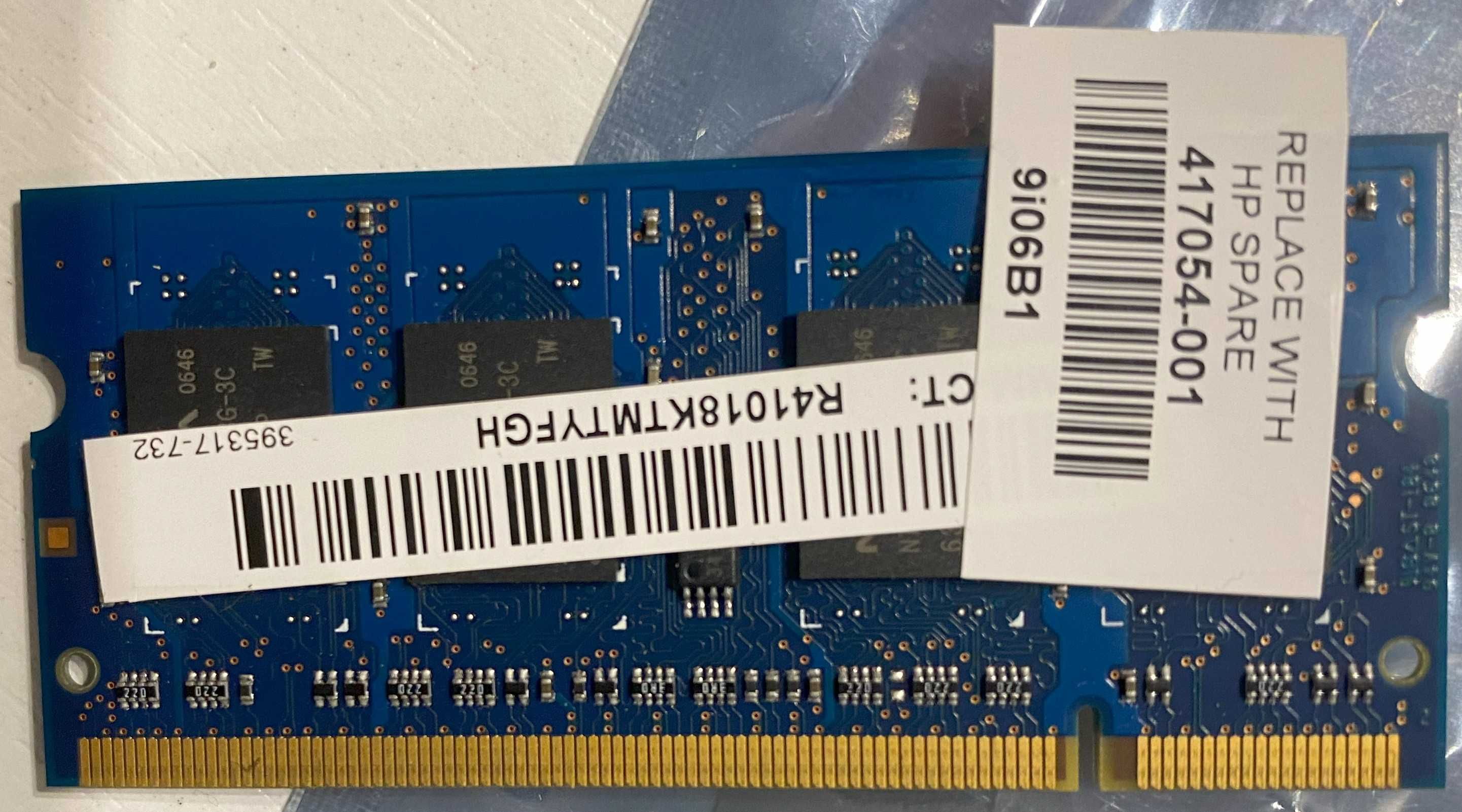 Pamięć RAM do laptopów DDR2 Nanya NT512T64UH8B0FN-3C 512MB  2sztuki