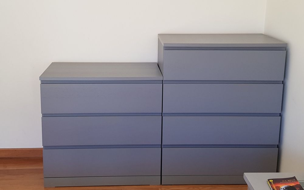 Comodas Malm cinzentas Ikea