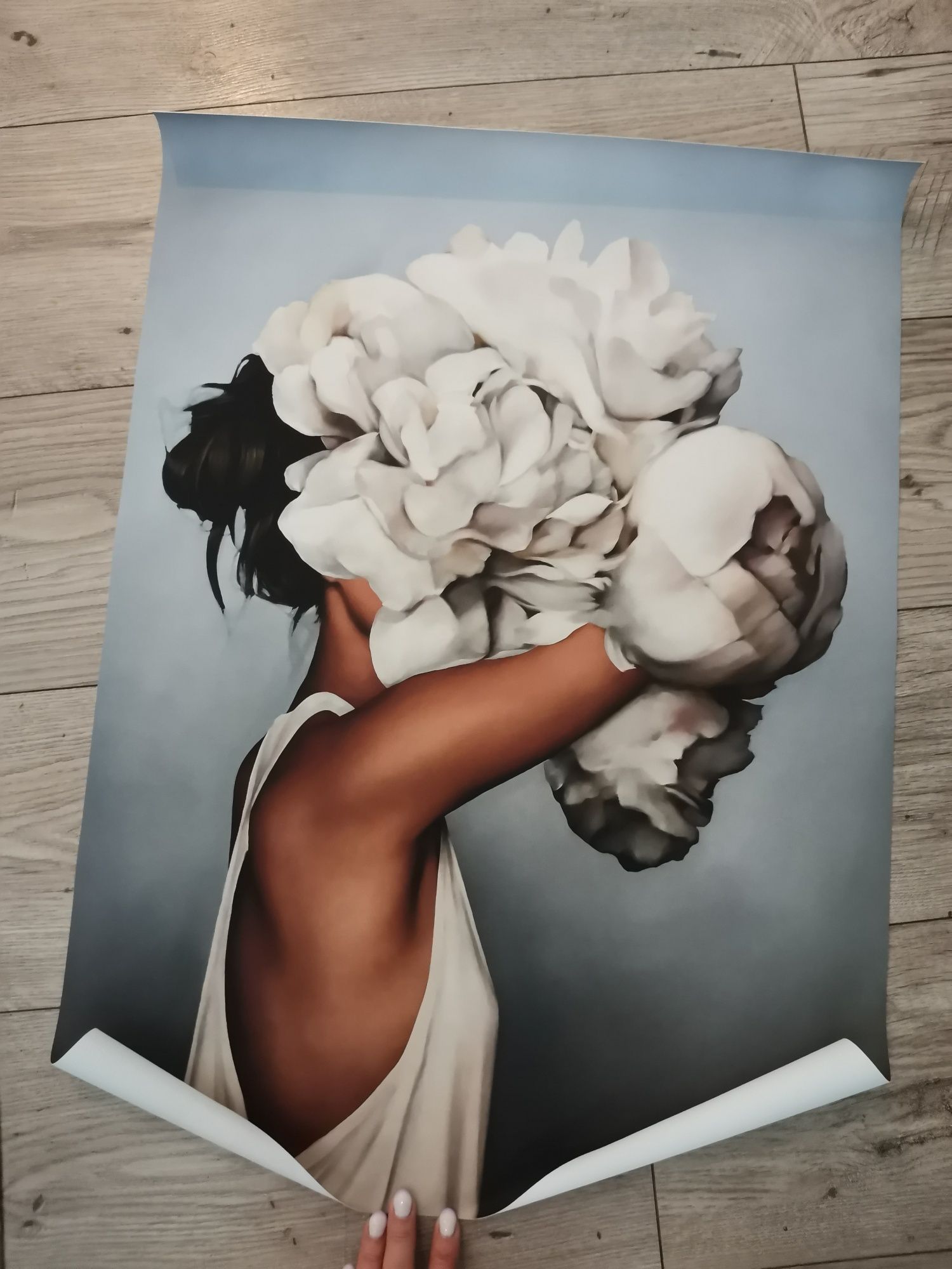 Tryptyk, obrazy 50x70 kobieta, kwiat idealne do salonu i domu