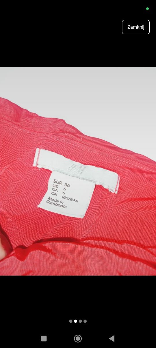 Sukienka mini czerwona h&m S