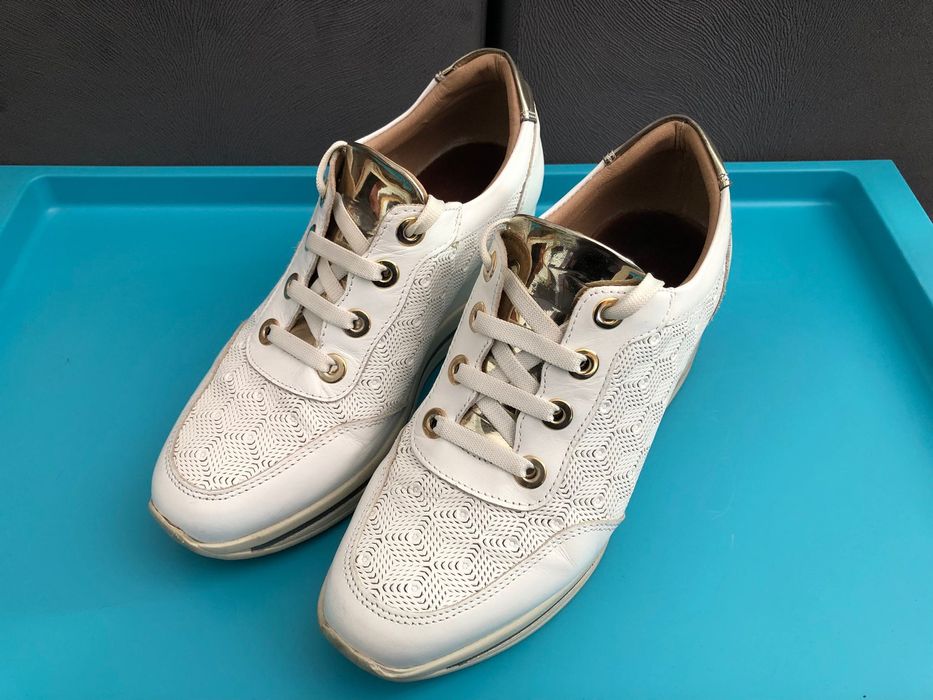 Sapatilhas de cunha em pele - 37