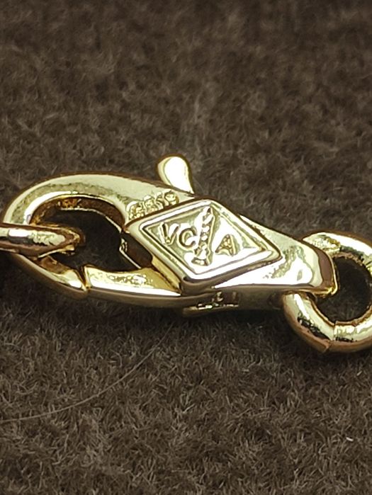 Bransoletka z koniczynką srebro 925 pozłacana z lazurytem