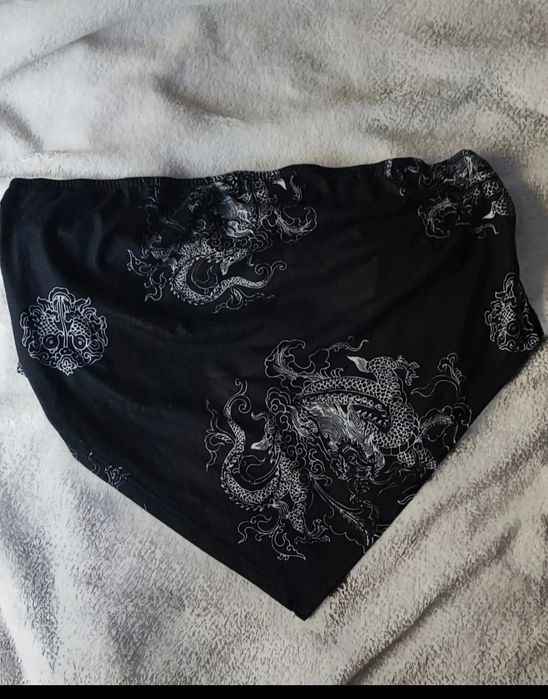 Top bez ramiączek ze wzorem Shein rozmiar S