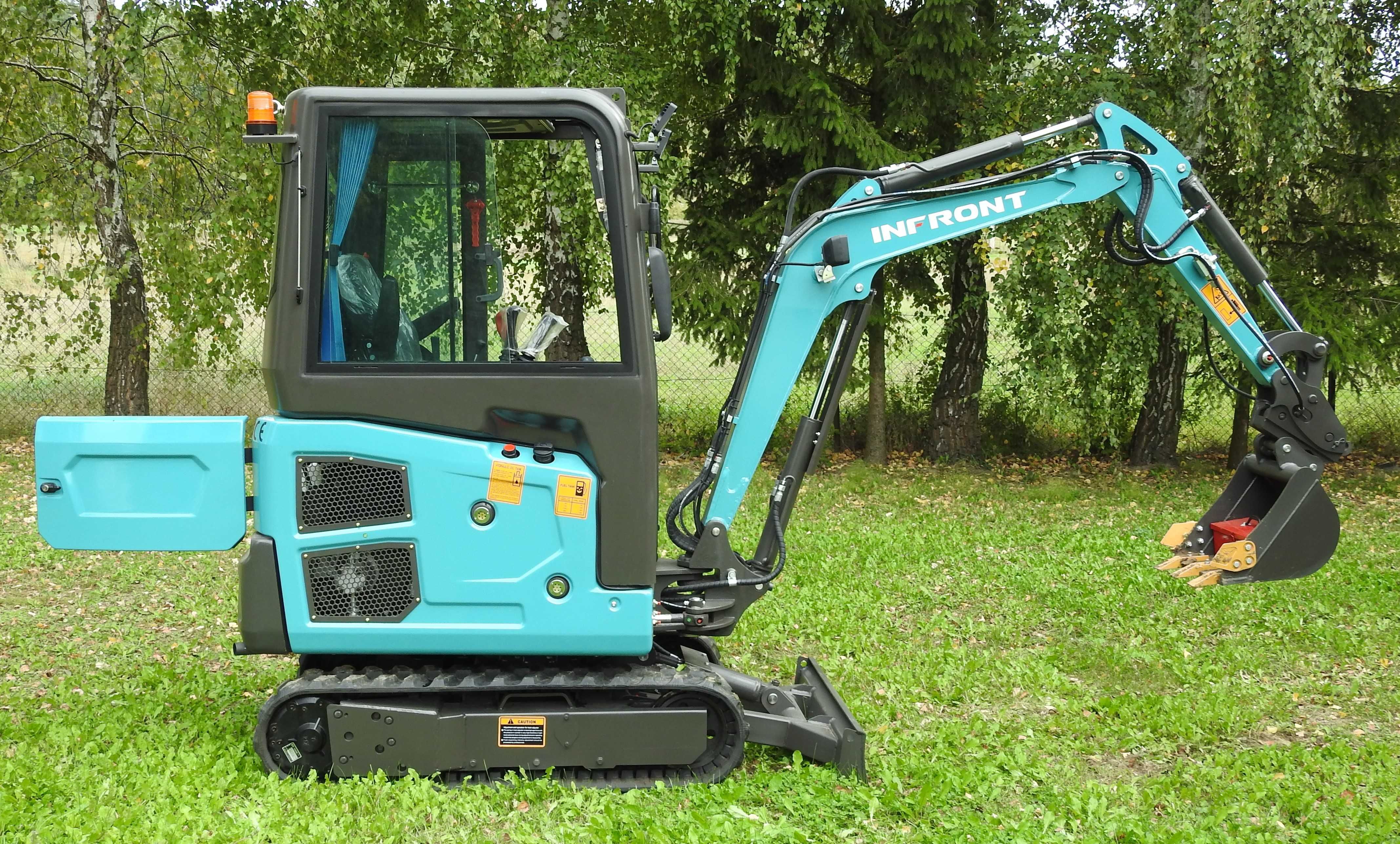 Minikoparka INFRONT YFE20, 2 T, silnik KUBOTA, nowa 2024 rok + osprzęt